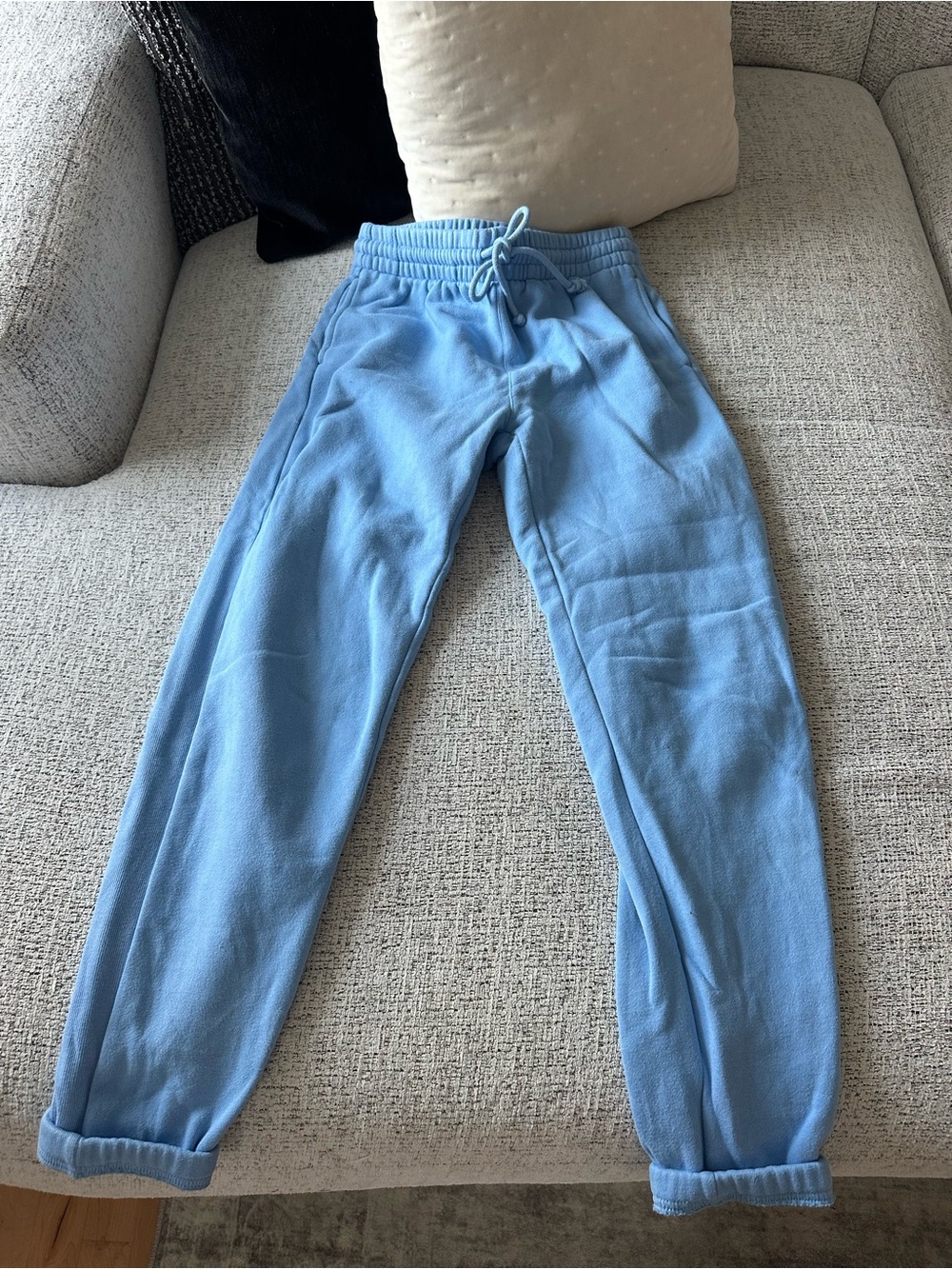 Aritzia Tna COZY FLEECE Blue Jogger Sweatpants